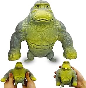 Funny Gray Rubber Monkey Toy,Decompress and Stretch Stress Gorilla,Squeeze Monkey Toy for Kids and Adults,Squishy Gorilla Stress Toy for Relieving Stress and Anxiety,Gift for Birthday,Christmas