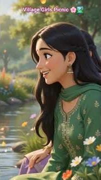 Village Girls Riverside Picnic | Beautiful Village Life in Ghibli Style 🌸🏞️ | Cozy Animation #viral