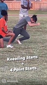 Different start positions allows for the athlete to apply different intentions and adapt to them. 1️⃣We start out in the kneeling to have the athlete remember to project powerfully horizontally the first few steps with a focus of holding the push positions as they drive out. . 2️⃣4 point: allows the athletes to focus on pushing accelerating and combining the concepts. | Fast University