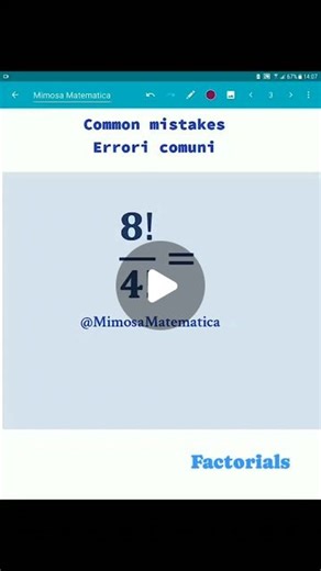 Mimosa Matematica on Instagram: "Mathematics, Matematica, Factorials Common mistakes, Errori Comuni #30secondsmath"