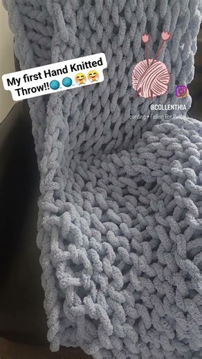 My First Hand Knitted Throw!!🧶🧶🤗🤗