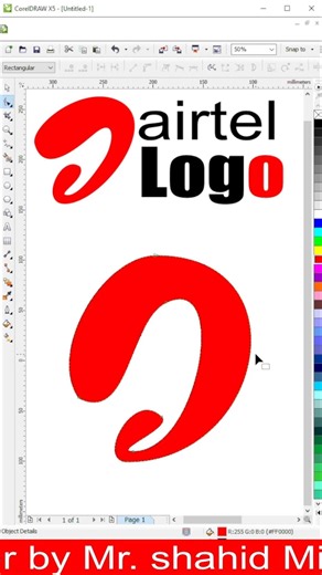 1 मिनट में Airtel Logo Design बनाएं (CorelDraw में 🔥) #Airtellogo #logodesign #coreldraw#computer