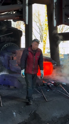 Technology Hype | The high-energy process of hot open-die forging, where a massive hydraulic press or power hammer uses intense compressive force to shape a... | Instagram