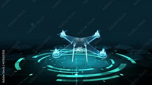 HUD The futuristic 3D sci-fi Flying Drone