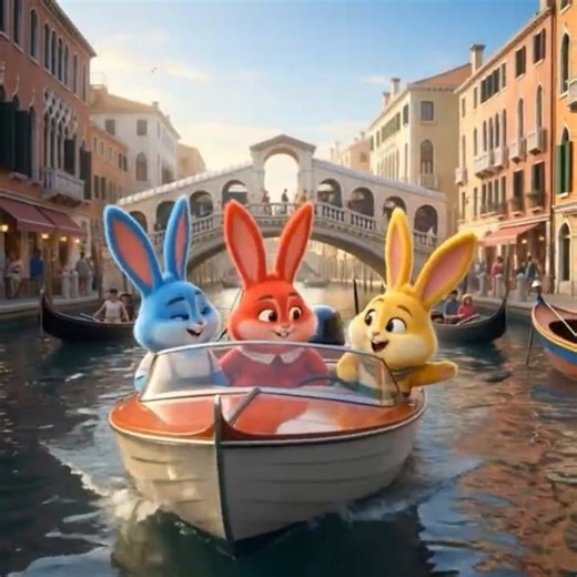 Bunny Adventure in Italy 🇮🇹🐰 | Fun 3D Travel Cartoon! #shorts