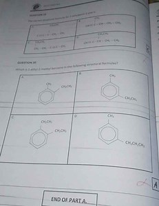 Which is 1-ethyl-2-methyl benzene in the following structural f... | Filo