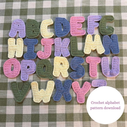 Crochet Alphabet Pattern A–Z PDF | Applique Letters | Classroom Decor | Instant Download With Pictures - Etsy