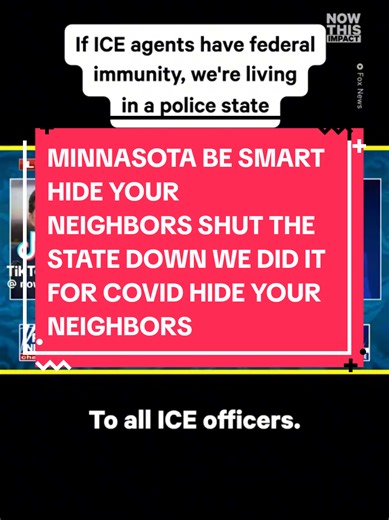#ice #unity #minnesota #plan #ghosts HIDE your neighbors dont confront these assholes hide in your houses shut everything down sont feed them dont let them buy gas shut the sate down we did it for Covid do it for ice HIDE your neighbors feed your neighbors because you are pure decent people dont let them turn you into the example becomes ghosts play smart dont answer dont go out and withdraw all your funds from all your bank accounts just to prove a point you want to unite and survive this is ho