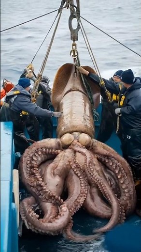 GIANT SQUID DISCOVERY! 🌊 | Unbelievable Deep Sea Creature Caught by Fishermen 🚢🦑