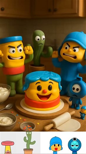 Sprunki OC_ play doh X Cactus X Pocoyo X O Alphabet Lore Are Eating Cake but Gone Wrong Life Real