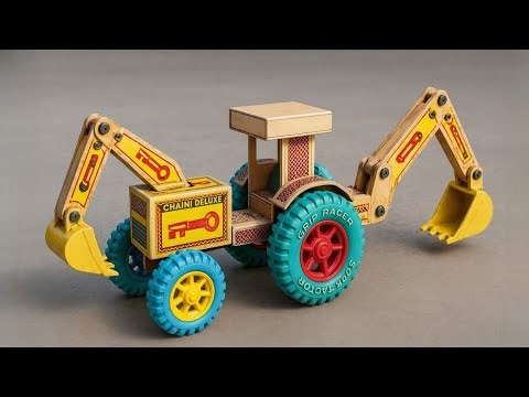 How To Make A JCB Tractor With Matchboxes 🏗️ | Matchbox Bulldozer DIY Toy Project