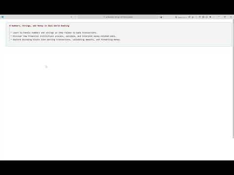 Numbers, Strings, and Money_training