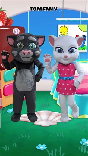 Talking Tom VS Angela 2 My Talking Tom#shorts #tom #cartoon #challenge #cute #cat#mytalkingtom2