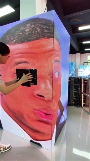 LED rental screen assembled at right angles.#ledscreen #ledvideowall #ledboard #eagerled #ledmodule