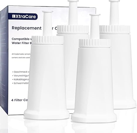 XtraCare 4PCS Wasserfilter für Sage Kaffeemaschinen, Sage Barista Express Wasserfilter Kompatibel mit BES008/BES810/SES875/SES880/SES9890/SES990
