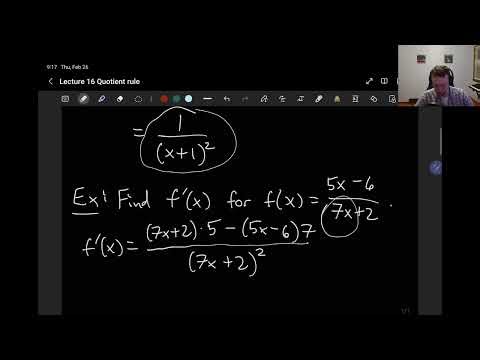 Business Calc Lecture 16 - Quotient rule