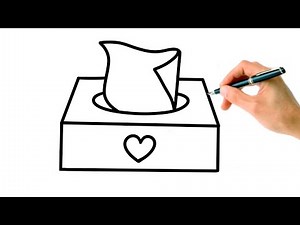 HOW TO DRAW A TISSUE BOX step by step tutorial | Small Artists