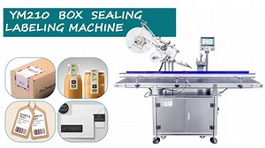 YIMU Packaging Carton Box Corner Warp Labeller Pasting Machine Automatic Flat Sticker Cardboard Box Sealer Labeling Machine