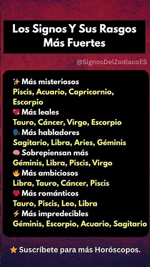 Los Signos Y Sus Rasgos Más Fuertes #astrología #signoszodiacales #zodiacales #signos