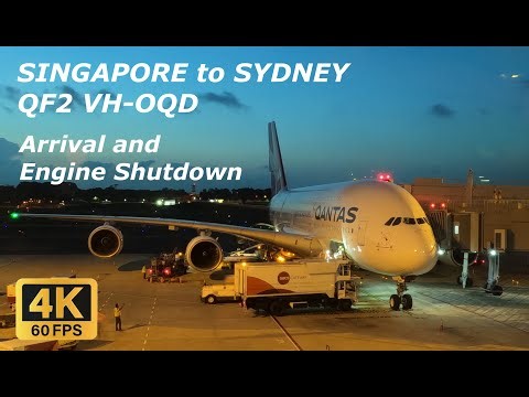 4K 60FPS - QANTAS QF2 ARRIVING SYDNEY