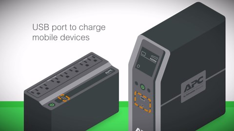 APC UPS 900VA Battery Backup with USB Charging Port, BVN900M1, 9 Outlet Back-UPS