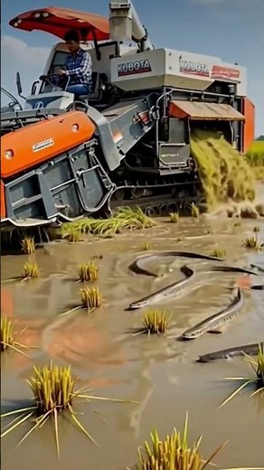 Modern Rice Cutting Machine in Action | Satisfying Farming 2025 #shorts