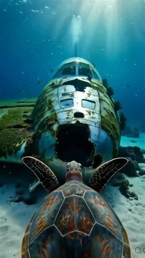 Sea Turtle POV Camera Finds a Crashed Airplane Deep in the Ocean 🐢✈️ | Hidden Underwater Discovery