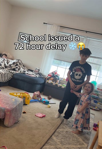 Kids woke up excited for a snow day… So I told them it was only a 72 hour delay. The confusion. The math. The realization it’s just the weekend. 😂 #momlife #momhumor #snowday #relatablemom #momcontent