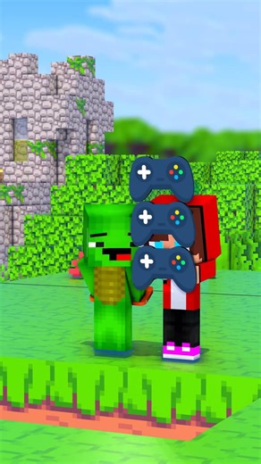 JJ And Mikey Choose Games Or School 🤯 - MAIZEN Animation #minecraft #shortvideo #shorts #memes