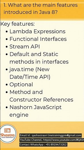 What are the main features introduced in Java 8?