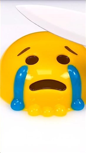 Crying Emoji Jelly Cutting ASMR 😭 | Liquid Core Surprise #Shorts