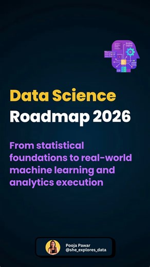 Dr. Pooja | Python | SQL | Power BI | Excel on Instagram: "If you want to move into data science, stop jumping between random tutorials. A structured path always wins. Start with statistical thinking. Not just formulas, but understanding uncertainty, variability, distributions, sampling, estimation, and hypothesis validation. This is where real analytical maturity begins. Next, build strong visualization skills. Learn how to translate raw numbers into insights using Python libraries and dashboar