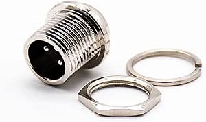 Elecbee 2 Pin GX12 Aviation Connector Male Panel Receptacles Straight Front Mount Solder Cable Straight Male 2 Pin GX12 Aviation Connector