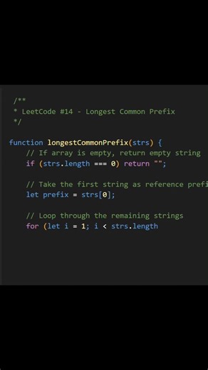 Solve LeetCode 14 Longest Common Prefix #education #developer #interview