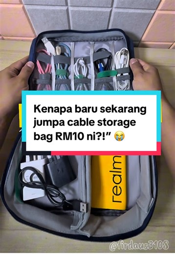 Kenapa baru sekarang aku jumpa cable storage bag RM10 ni?!” 😭 #fypage #cableorganizer #gadgetstorage #begtravel #organizerbag
