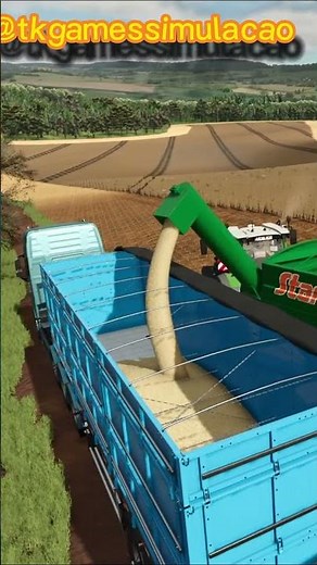 colheita da soja uma Manhã na Fazenda — Farming Simulator 25