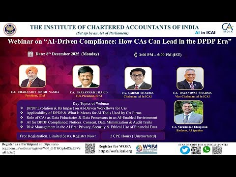Webinar on AI-Driven Compliance: How CAs Can Lead in the DPDP Era