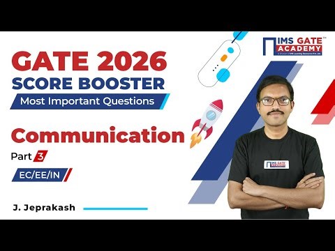 Communication GATE ECE Important Questions | GATE 2026 EC/IN Score Booster (Part-3) J. Jeprakash