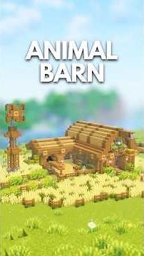 Rustic Animal Barn 🐄 | Easy Survival Farm Build 🌾#minecraft #build #minecrafttutorial #shorts