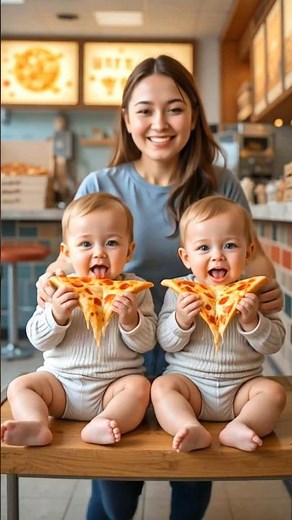 Cute Baby Eating Pizza & Excited Dance | Mom Standing Behind | Funny Baby Dance Video”