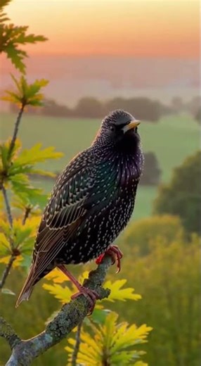 European Starling Singing at Sunrise | A Bird with a Surprising Voice #birds #birdsong #birdsounds