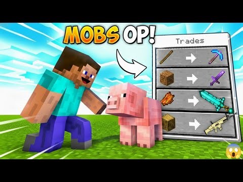Minecraft But Mob Trade Custom OP ITEMS!!!
