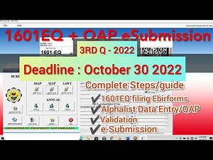 1601EQ + QAP e-Submission(Quarterly Alphalist of Payees) COMPLETE GUIDE 3rd Q-2022 #qap #1601EQ