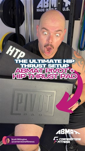 Scott Billington - Transformation Coach on Instagram: "Hip thrusts don’t have to be awkward or painful anymore. 💥 The @abmat AbMat Pivot Pad + Hip Thrust Pad combo completely changes the game. The Pivot Pad snaps onto your barbell and turns any squat rack into a hip thrust station with adjustable height, while the Hip Thrust Pad makes heavy lifting way more comfortable with its dual-layer design. No more bench slipping, no more painful barbell digs — just a smooth, powerful hip thrust se