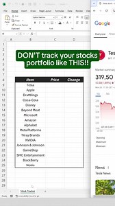 A LIVE Stock Portfolio Tracker in Excel! In this tutorial, you'll learn how to create a live stock portfolio tracker in Excel  Save this post for future reference.  Share with your friends to help them master Excel! ✅ Follow @excel_formula_fun for more amazing Excel tips and tricks! #Excel #ExcelTips #ExcelHacks #ExcelTutorial #ExcelPrinting | Excel Formula Fun | Facebook