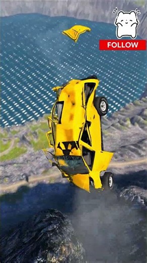 Yellow Van vs Giant Lava Pit - BeamNG.drive#beamng#shorts #beamngdrive#automobile#usa#viral