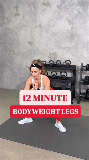 Amy Kiser Schemper, MS, CPT on Instagram: "✨12 Minute BODYWEIGHT LEGS ✨ Total lower body in 4 moves! Start standing then take it to the mat and get heart pumping metabolic conditioning while strengthening your legs and glutes and bonus core! Do each for 40 seconds of work, then repeat! ➡️ Traveling sumo squat ➡️1/2 Kneeling lunge (right then left) ➡️ Bridge ➡️ Clam shell +hip lift Full workout on @youtube and in stories! Only a few more days of my 12 Days of Fitmas series but these workouts will