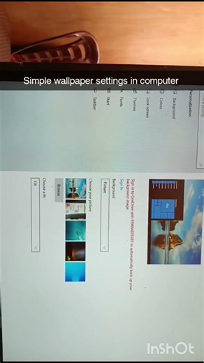 simple wallpaper settings in computer...