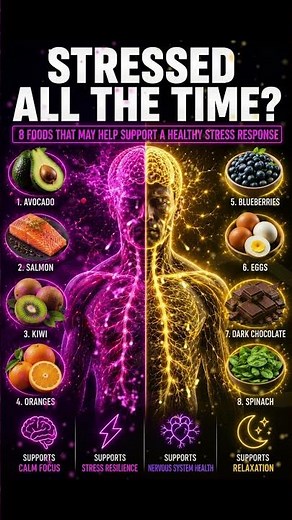 Stressed All The Time? 8 Foods That May Help Support Stress Relief 🧠