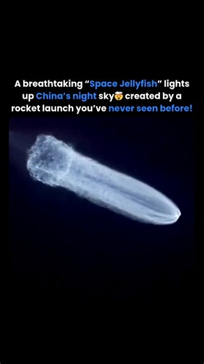 AffluenceMind.in on Instagram: "China’s Tianzhou-9 Rocket Lights Up the Sky With a Breathtaking “Space Jellyfish” Effect! 🌠 In a sight that feels straight out of science fiction, China’s Tianzhou-9 rocket tore through the darkness — leaving behind a glowing, jellyfish-like cloud that illuminated the night sky. 🌌 This “space jellyfish” phenomenon occurred when the Long March-7 rocket climbed above the twilight zone, where sunlight still touched its exhaust plume. The result? A radiant, transluc